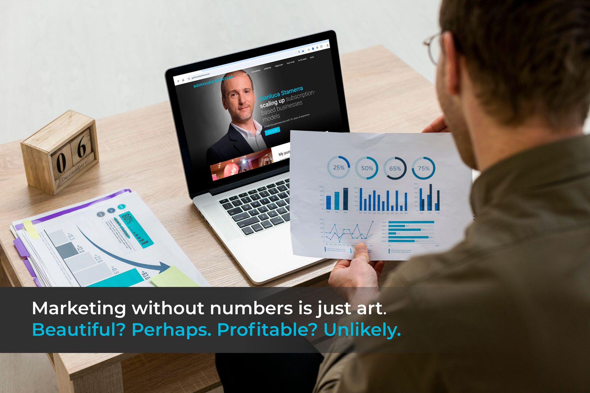 Marketing dashboard showing key metrics like CAC, LTV and ROAS illustrating data-driven marketing in practice